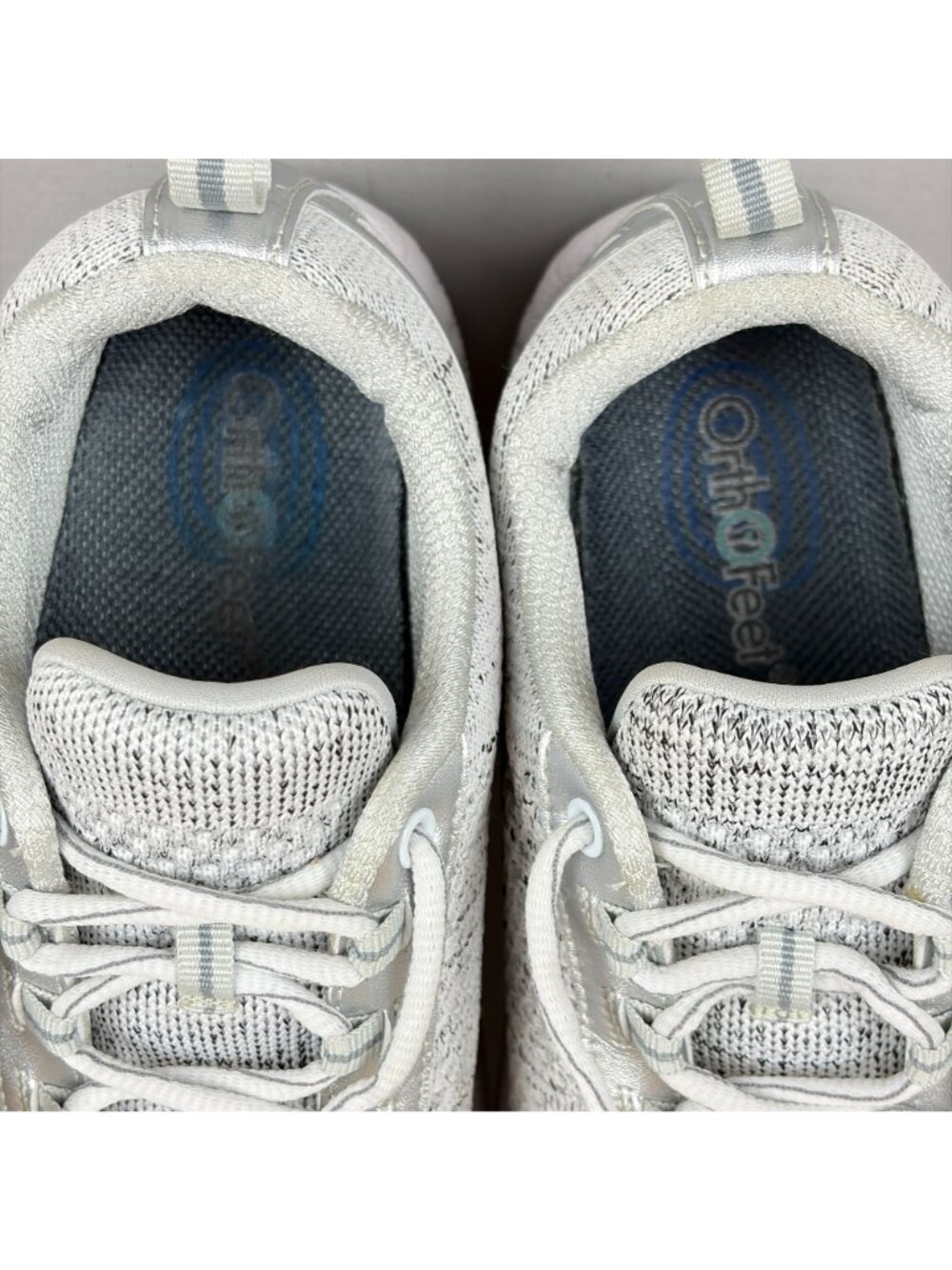 Orthofeet Coral Athletic Walking Shoes Womens 8.5 White Gray Silver Comfort - Picture 7 of 10